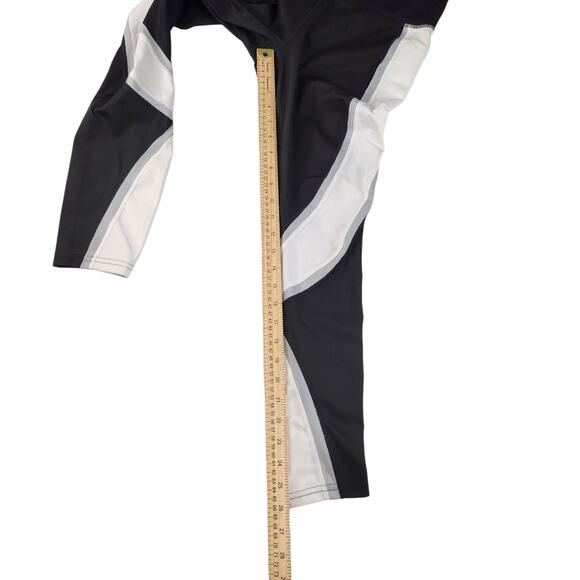 Black White Colorblock Leggings Womens XS Compression Workout Running Gym Yoga - Picture 13 of 15